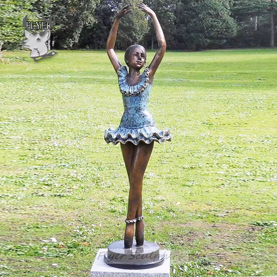 Modern Metal Carving Fine Cast Solid Bronze Ballerina Sculpture for Landscape Decoration