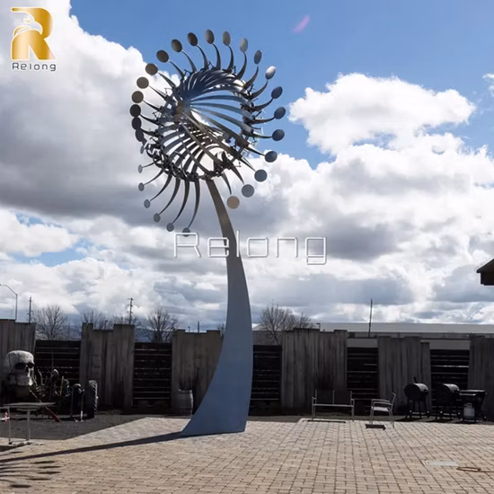 Outdoor Garden Decor Modern Metal Kinetic Wind Sculpture High Quality Metal Stainless Steel Sculpture Supplier