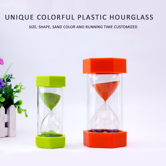 5-60 Minutes Hourglass, Customize Sandglass Plastic Sand Timer